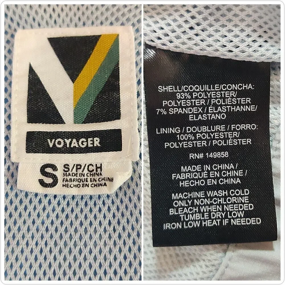 Voyager color block zip front windbreaker sz S